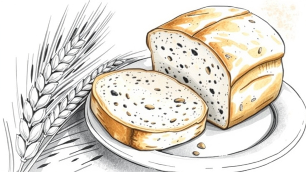 Whole wheat bread and wheat grain on a plate